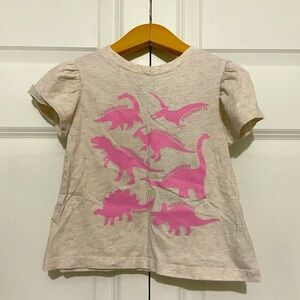 GAP Toddler Girls Playtime Favorites Dinosaur Print Ruffle Short Sleeve Shirt
